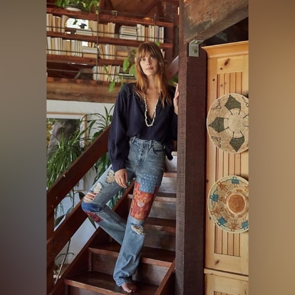 Free People Patchwork Jeans Size 29